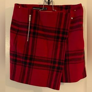 Tartan Red Karen Millen Mini Skirt sz 4 like new